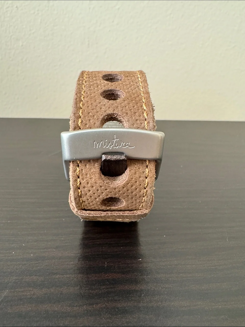Mistura Tan Wood-Accent Strap Watch